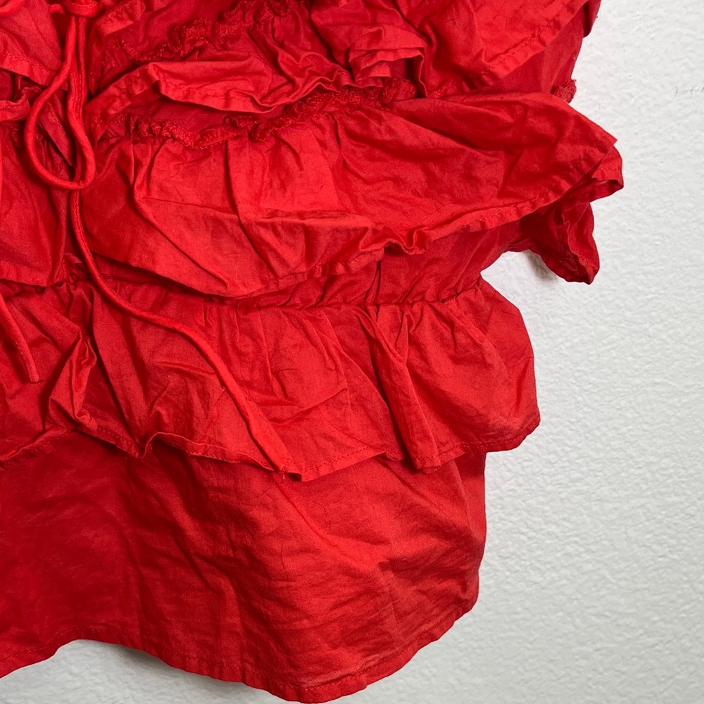 Express Vibrant Red Ruffle Tank Top - Picture 6 of 10